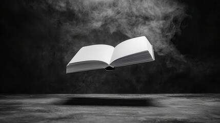 Levitating Book in Smoky Atmosphere - Mystery, Magic, and Knowledge