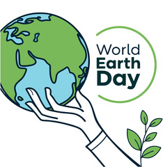 World earth day design with logotype 