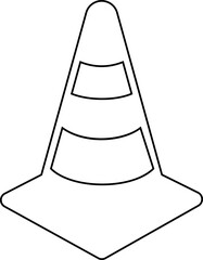 Road cone vector icon. Warning for road construction work or car accident areas, markers to redirect traffic, separate or merge lanes. cone flat icon ,also caution, attention, transparent background