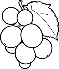 A Cluster Of Light Gray Grapes With A Single Leaf