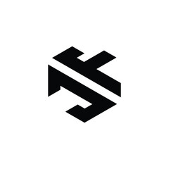 Initial JF Logo Polygon Shape Letter logo Design white background	