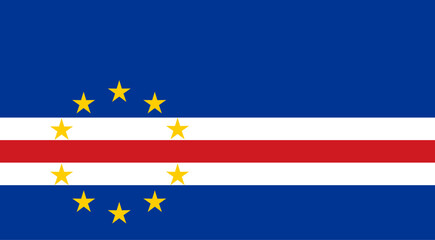 Cabo Verde flag design. Cabo Verde national flag Vector illustration. Cabo Verde official color flag design.