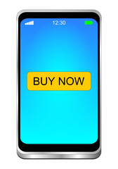 Smartphone with Buy now Button - 3D illustration