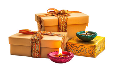 Diwali Gifts for Holiday Present Giving - Isolated on White Background