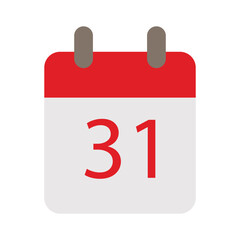 Simple Calendar Icon Showing the Date 31