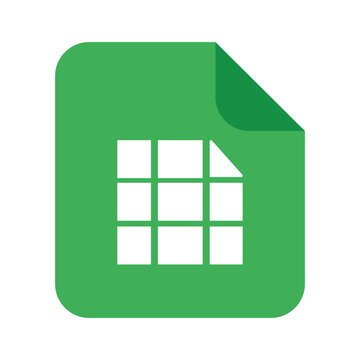 Green Spreadsheet Icon Representing Data Management