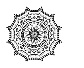 Intricate Black and White Mandala art illustrations