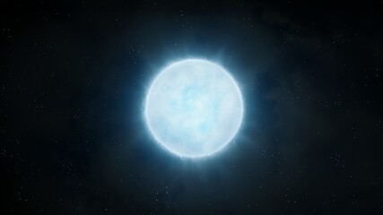 White dwarf in space. Remnants of a star on a black background isolated. The sun after shedding its shell.