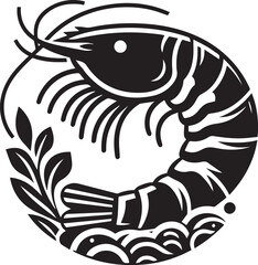 beautiful black Shrimp vector silhouette art this is an editable and printable vector eps file
