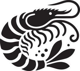 beautiful black Shrimp vector silhouette art this is an editable and printable vector eps file
