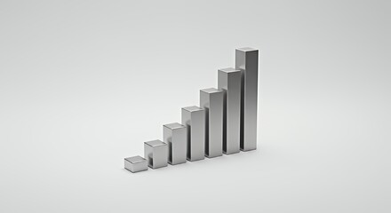 Rising Bar Graph Showing Growth and Success on Light Background