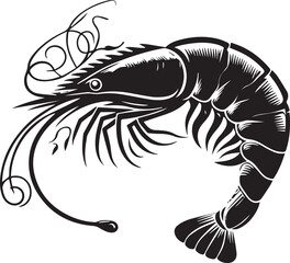 beautiful black Shrimp vector silhouette art this is an editable and printable vector eps file
