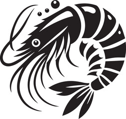 Naklejka premium beautiful black Shrimp vector silhouette art this is an editable and printable vector eps file 