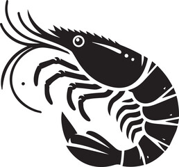 beautiful black Shrimp vector silhouette art this is an editable and printable vector eps file
