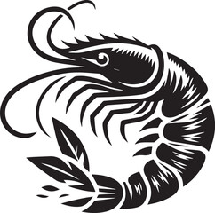 Obraz premium beautiful black Shrimp vector silhouette art this is an editable and printable vector eps file 