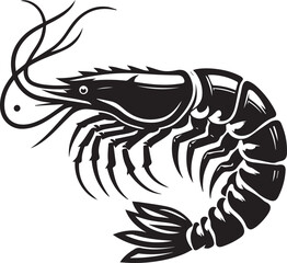beautiful black Shrimp vector silhouette art this is an editable and printable vector eps file
