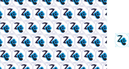 seamless pattern with blue and white squares