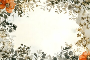 Obraz premium A graceful floral border radiates beauty and joy, elevating any achievement.