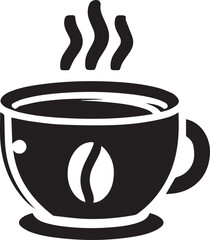 Coffee Shop Black Minimalist Icon Logo Concept Vector Illustration

