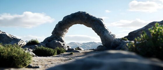 Fototapeta premium Majestic Stone Archway in a Desolate Landscape
