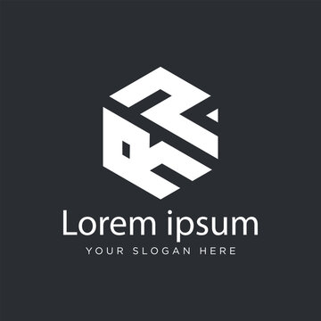 Initial RP Logo Polygon Shape Letter logo Design white background