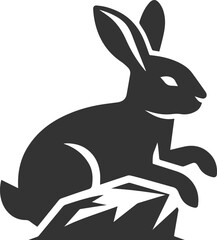 Forest rabbit animal silhouette vector