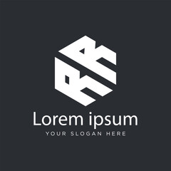 Initial RR Logo Polygon Shape Letter logo Design white background