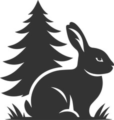 Forest rabbit animal silhouette vector