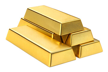 gold bars on white background