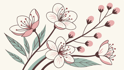 Fototapeta premium set-of-trendy-spring-floral-backgrounds--minimalis.eps