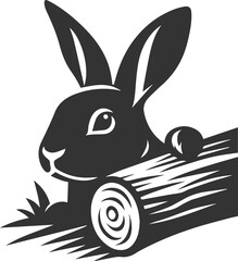 Forest rabbit animal silhouette vector