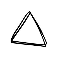Triangle hand draw icon vector. Delta illustration sign. Geometric figure symbol or logo.