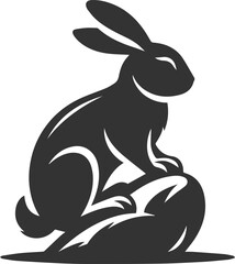 Obraz premium Forest rabbit animal silhouette vector