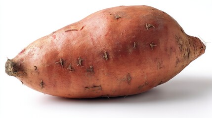 Sweet Potato Close-up Isolated on White Background