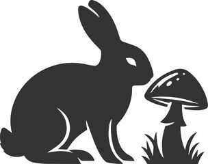 Forest rabbit animal silhouette vector