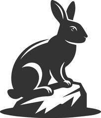 Forest rabbit animal silhouette vector