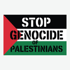 Fototapeta premium Stop Genocide Of Palestinians Palestine T-Shirt Design