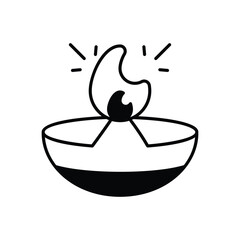 Diwali Lamp icon vector stock illustration