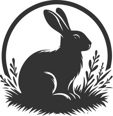 Forest rabbit animal silhouette vector