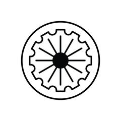 Ashoka Chakra icon vector stock illustration