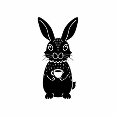 creative Silhouette rabbit Icon Vector Illustration
