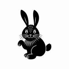 creative Silhouette rabbit Icon Vector Illustration