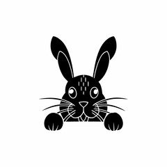 Obraz premium creative Silhouette rabbit Icon Vector Illustration
