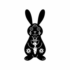 creative Silhouette rabbit Icon Vector Illustration