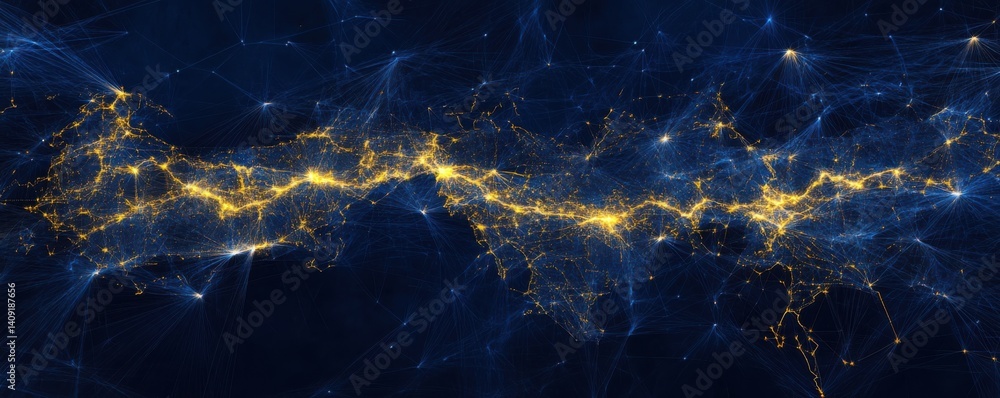 Poster illuminated networks: a visual representation of global connectivity