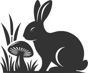 Forest rabbit animal silhouette vector