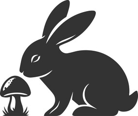 Forest rabbit animal silhouette vector