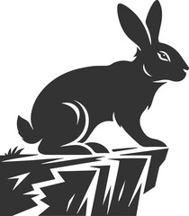 Forest rabbit animal silhouette vector