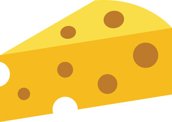 Fototapeta premium Cheese Slice Vector Icon or Flat Cartoon Style Dairy Food Illustration for food apps and websites 