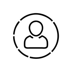 Minimalist user icon in circle outline